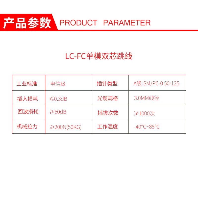 LC-FC single mode dual core jumper
