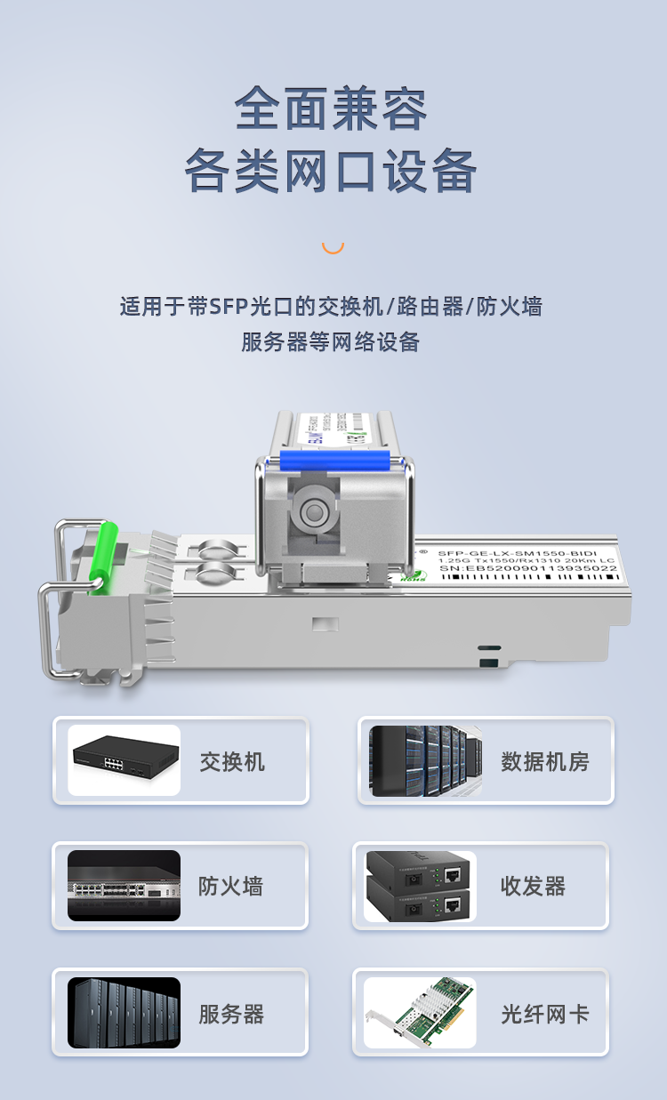 SFP Gigabit single mode single fiber 20KM optical module