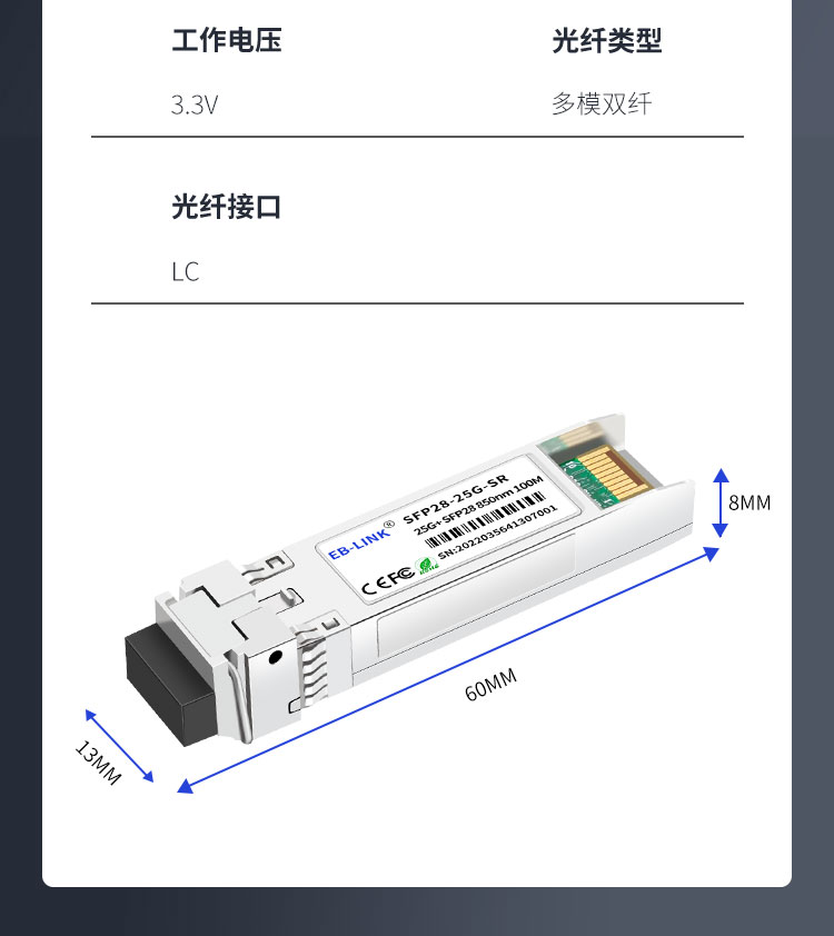 25G multi-mode optical module