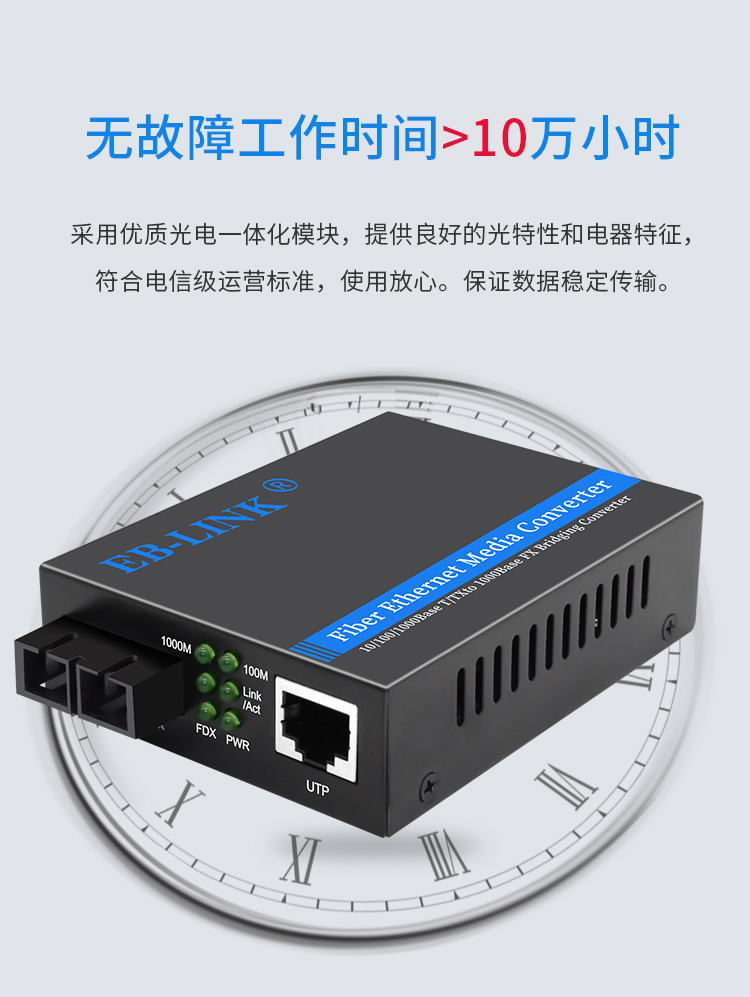 Gigabit single mode dual fiber one optical one electrical fiber optic transceiver
