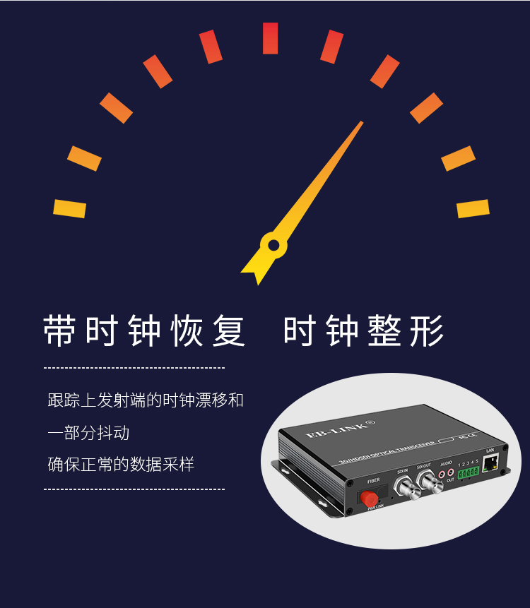 1-way 3G-SDI audio and video optical transceiver
