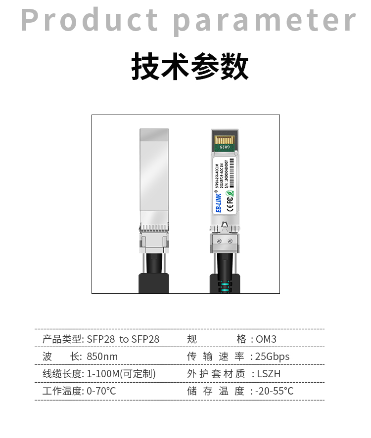25G AOC active optical cable