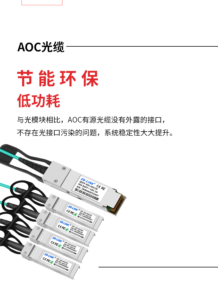 40G to 10G AOC active optical cable