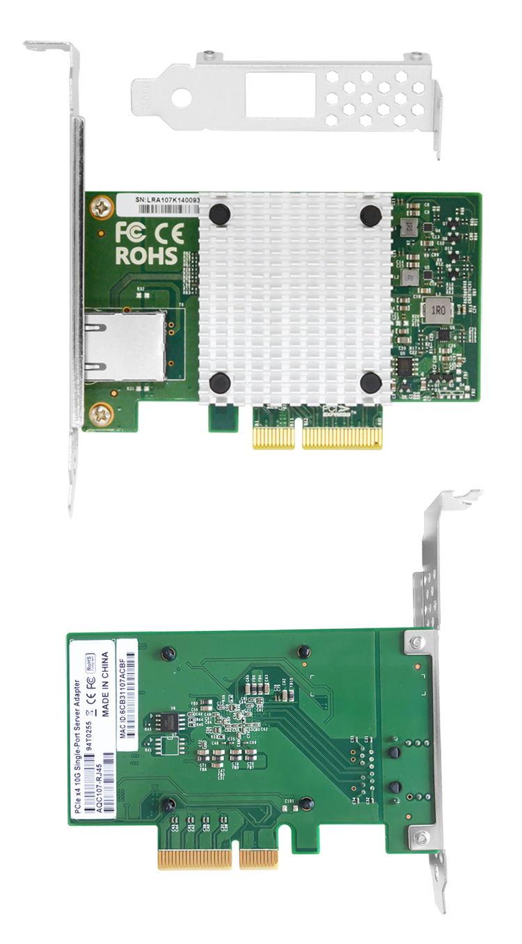 PCI-EX4 10 Gigabit single electrical port network card (Aquantia AQtion AQC107 chip)