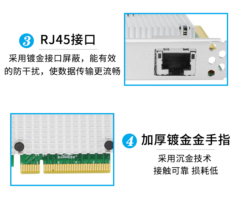 PCI-EX8 10 Gigabit single electrical port network card (Intel 82599 chip)