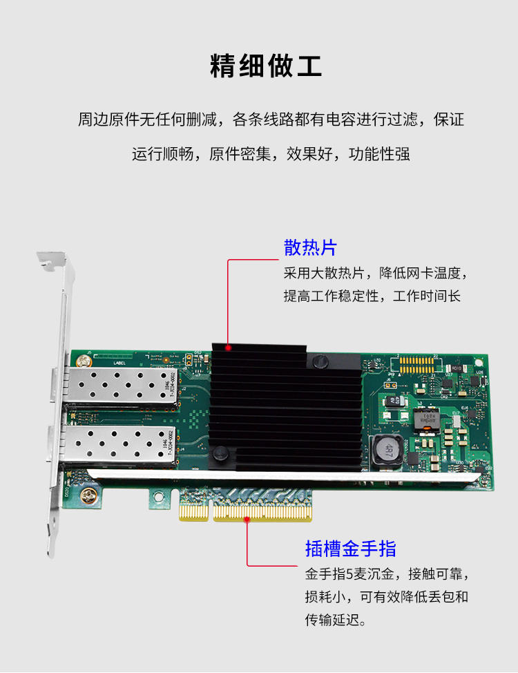 PCI-EX8 10 Gigabit dual optical port network card (Intel X710 chip)