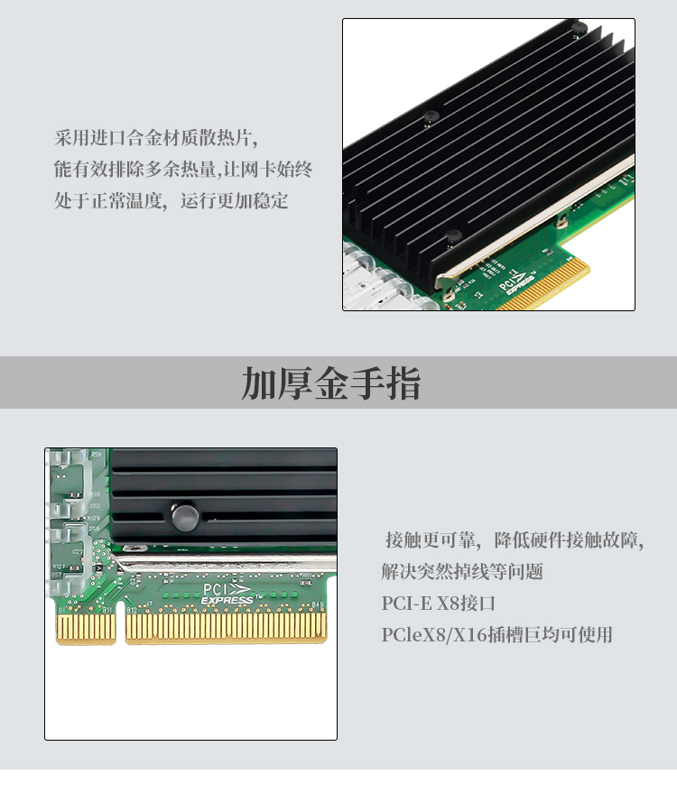 PCI-EX8 10 Gigabit Quad Optical Port Network Card (Intel XL710 Chip)