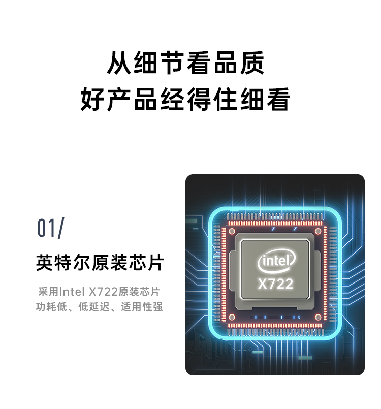 PCI-EX8 10 Gigabit dual optical port network card (Intel Intel X722 chip)