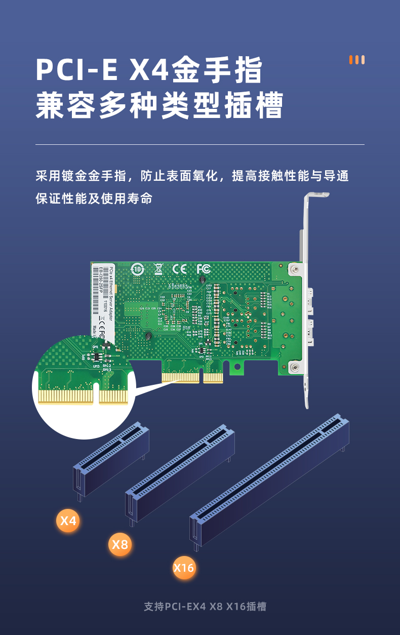 PCI-EX4 Gigabit dual optical port network card (Intel Intel I350 chip)