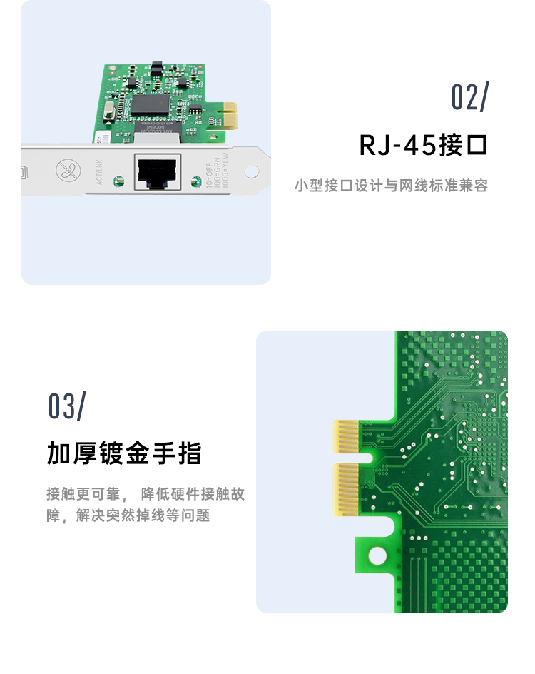 PCI-EX1 Gigabit single electrical port network card (Intel 82573 chip)