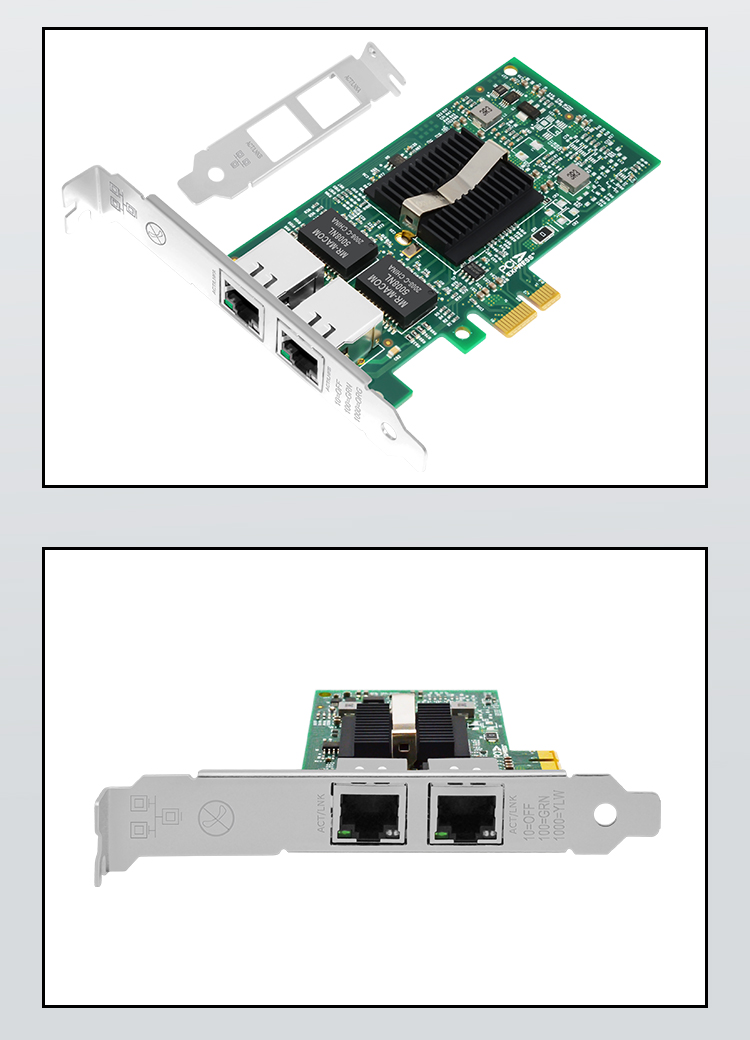 PCI-EX1 Gigabit dual electrical port network card (Intel 82575 chip)