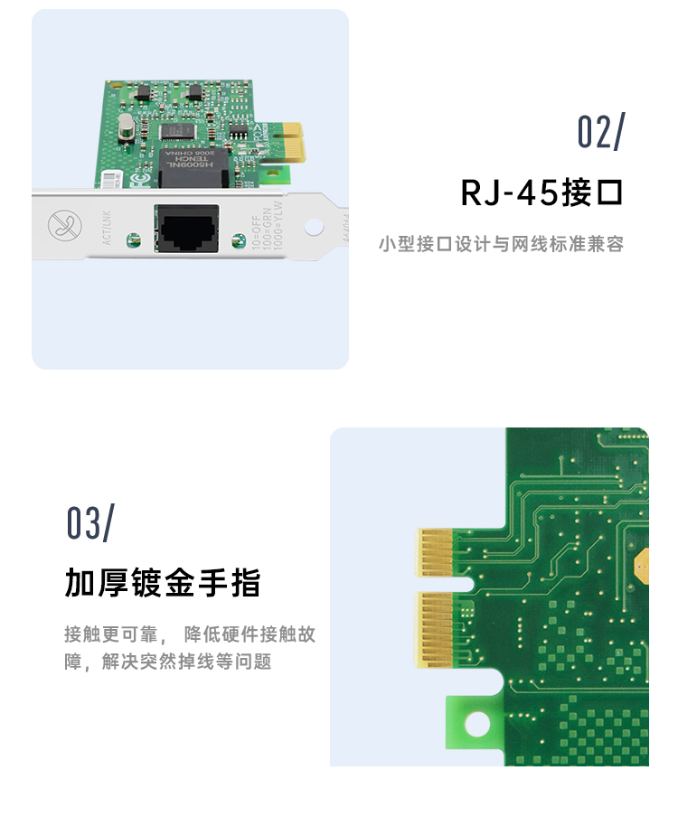 PCI-EX1 Gigabit single electrical port network card (Intel 82583 chip)