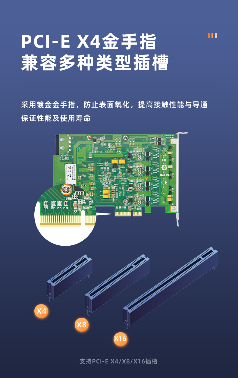 PCI-EX4 Gigabit four electrical port POE network card (Intel Intel I210 chip)