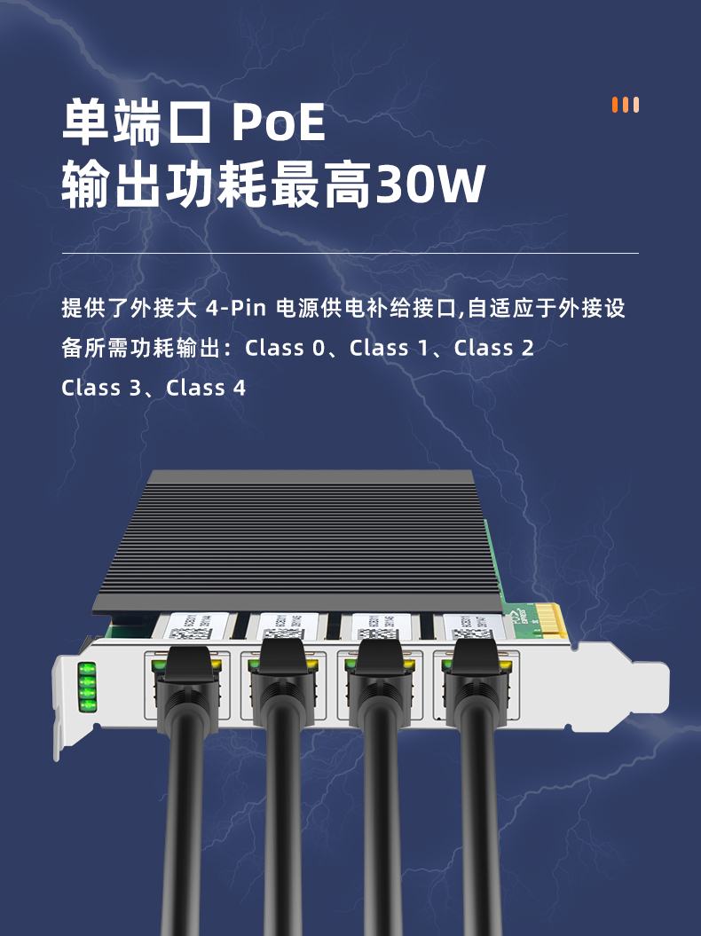 PCI-EX4 Gigabit four electrical port POE network card (Intel Intel I210 chip)