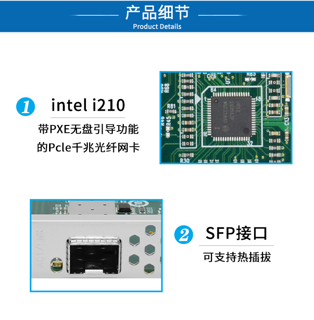 PCI-EX1 Gigabit single optical port network card (Intel I210 chip)