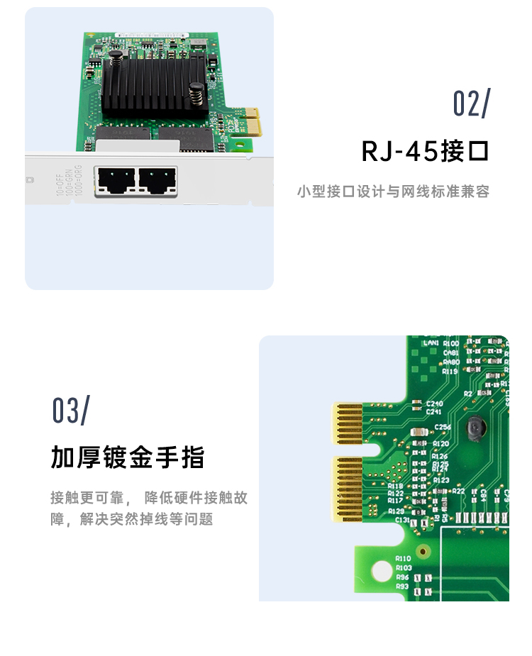 PCI-EX1 Gigabit dual electrical port network card long board (Intel Intel I350AM2 chip)
