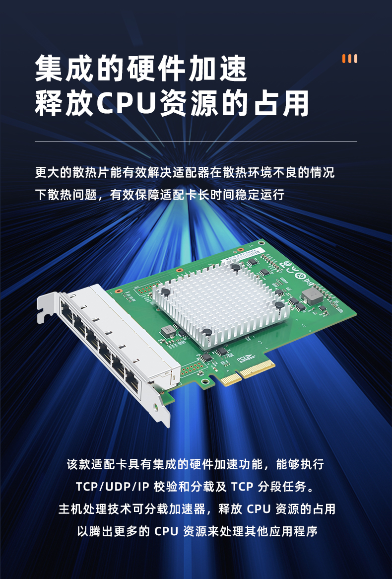 PCI-EX4 Gigabit six electrical port network card (Intel Intel I350 chip)