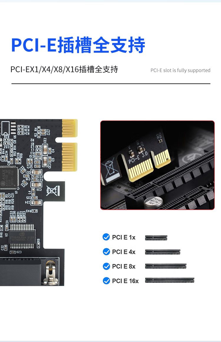 PCI-E to 4 serial port card