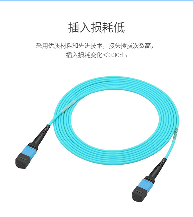 MPO-MPO multimode fiber optic patch cord