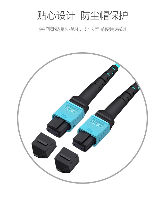 MPO-MPO multimode fiber optic patch cord