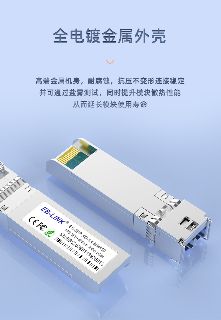 SFP+ 10G multi-mode dual-fiber optical module