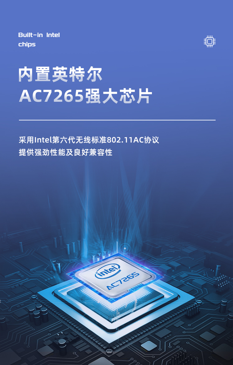 PCI-E wireless network card (7265 chip)
