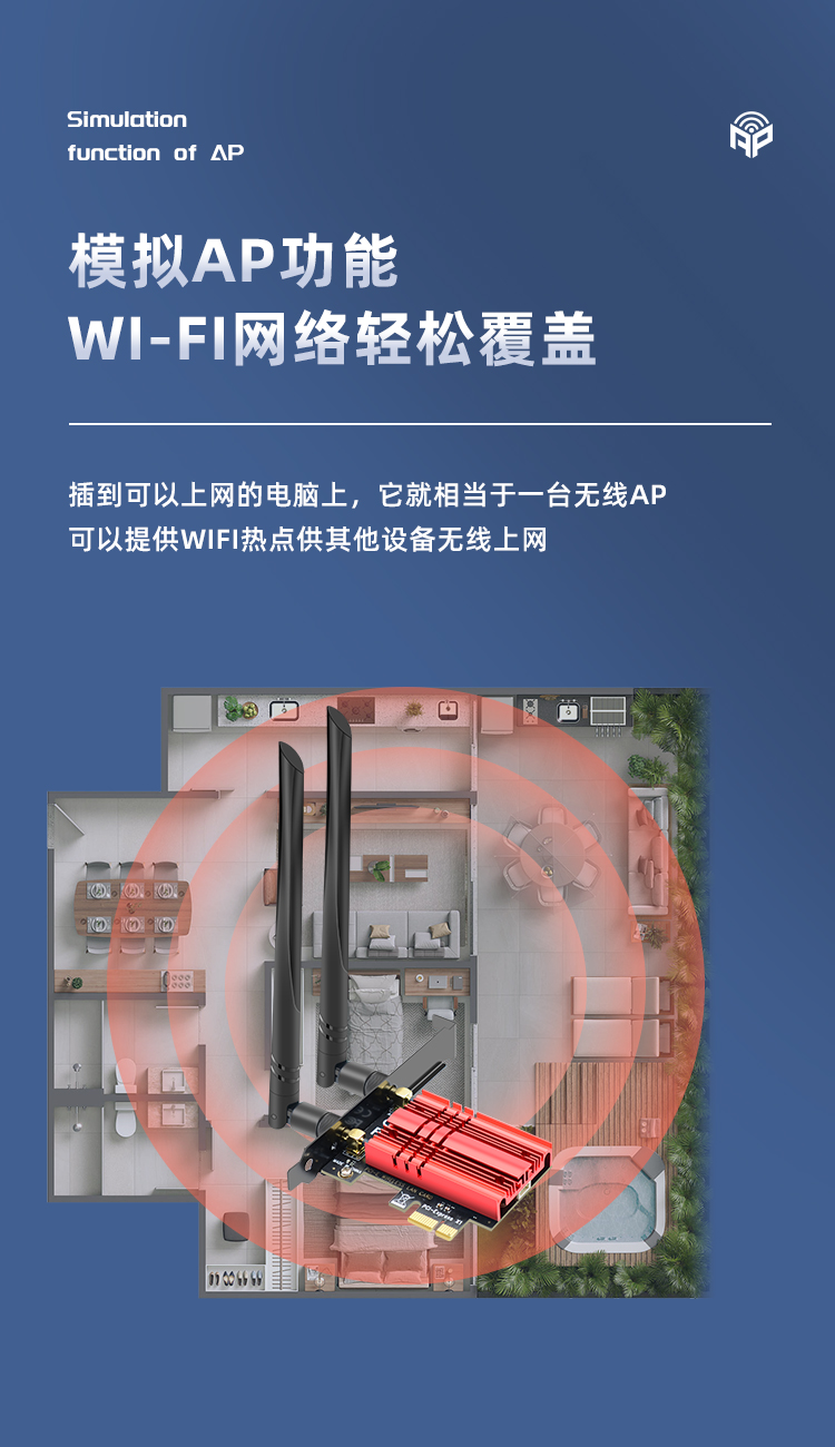 PCI-E wireless network card (AX210 chip)