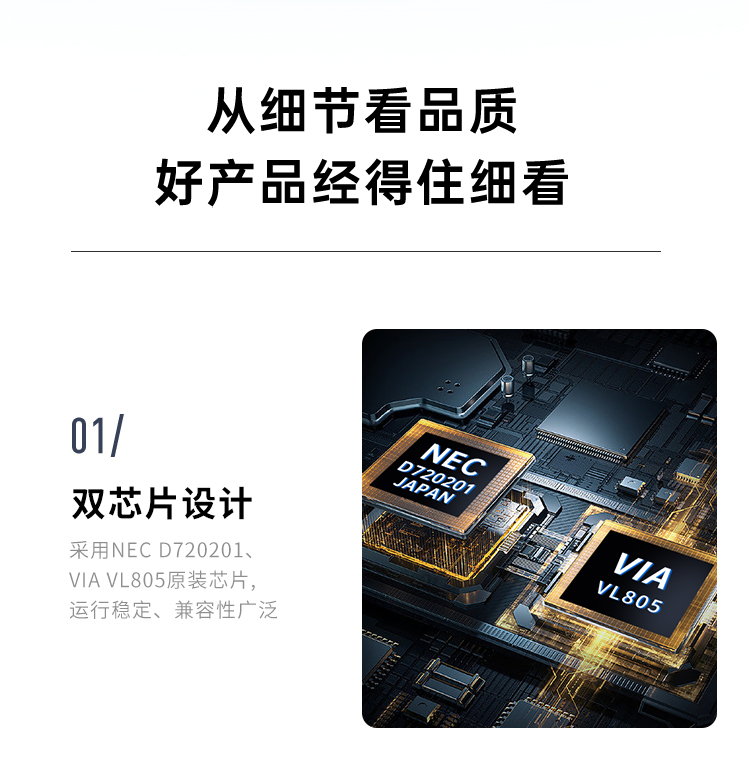 PCI-E to 6-port USB+2-port Type-C (power-free) expansion card