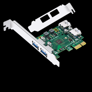 PCI-E to 4-port USB3.0 expansion card, rear 2 ports + built-in 2 ports (small chassis without power supply)