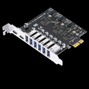 PCI-E to 6-port USB+2-port Type-C (power-free) expansion card