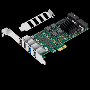 PCI-E X1 to 8-port USB3.0 expansion card (front 4 ports + rear 4 ports) independent four channels