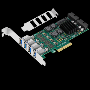 PCI-E X4 to 8-port USB3.0 expansion card (front 4 ports + rear 4 ports) independent four channels