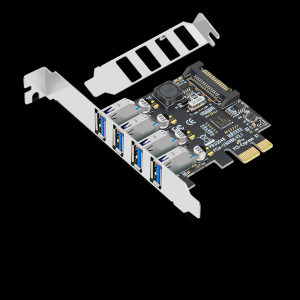 PCI-E to 4-port USB3.0 expansion card (2A power-free black)