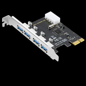 PCI-E to 4-port USB3.0 expansion card (large 4P power supply)