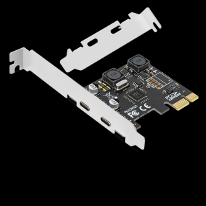 PCI-E to 2-port Type-c expansion card (4A power-free)