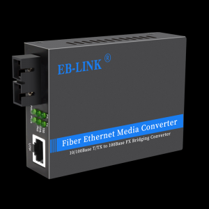 100M single-mode dual-fiber one optical and one electrical fiber optic transceiver