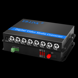 8-channel video + 1-channel reverse 485 data video optical transceiver