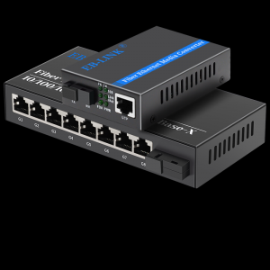 Gigabit single mode single fiber 1 optical 1 electrical + 1 optical 8 electrical fiber optic transceiver