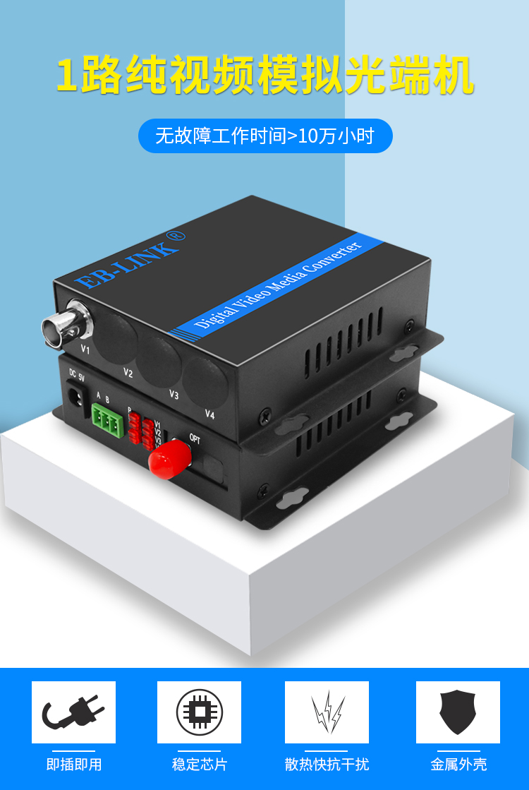 1-way pure video optical transceiver