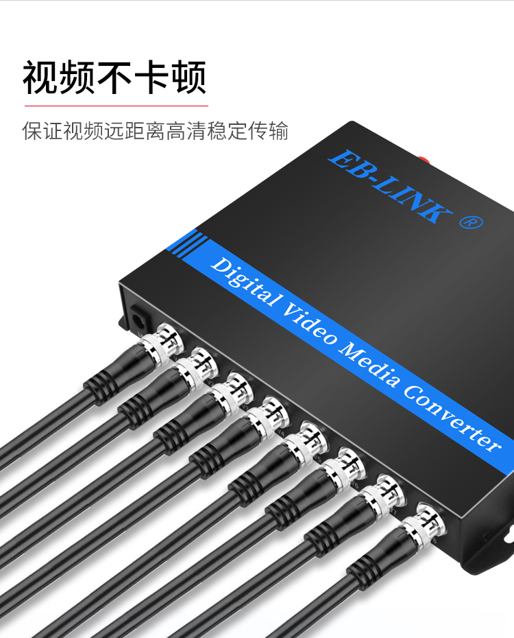 8-channel pure video optical transceiver