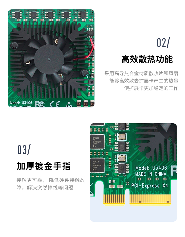 PCI-E X4 to 12-port USB3.0 expansion card (rear 6 ports + built-in 6 ports) independent six channels