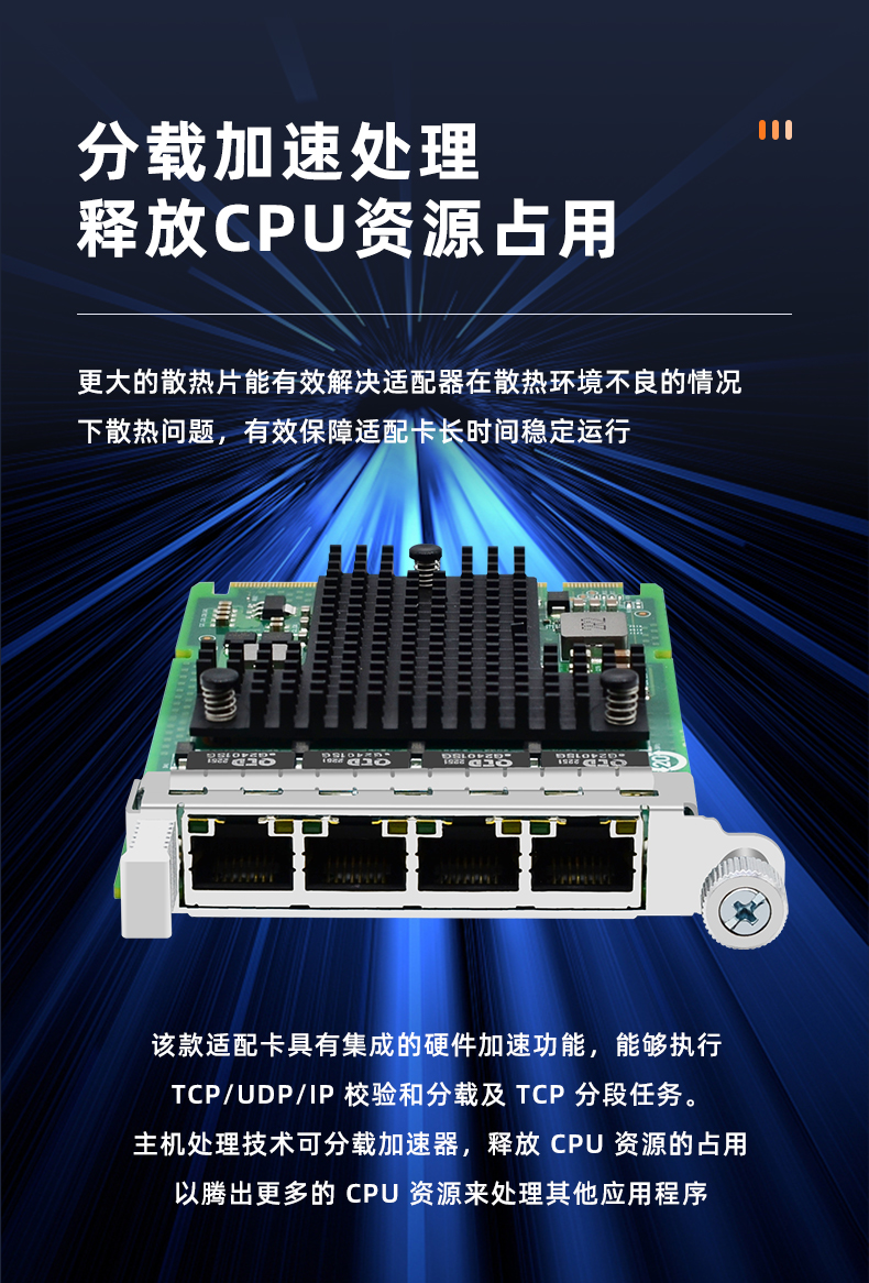 OCP3.0 Gigabit four electrical port network card (Intel I350 chip)