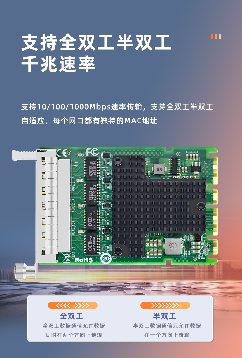 OCP3.0 Gigabit four electrical port network card (Intel I350 chip)