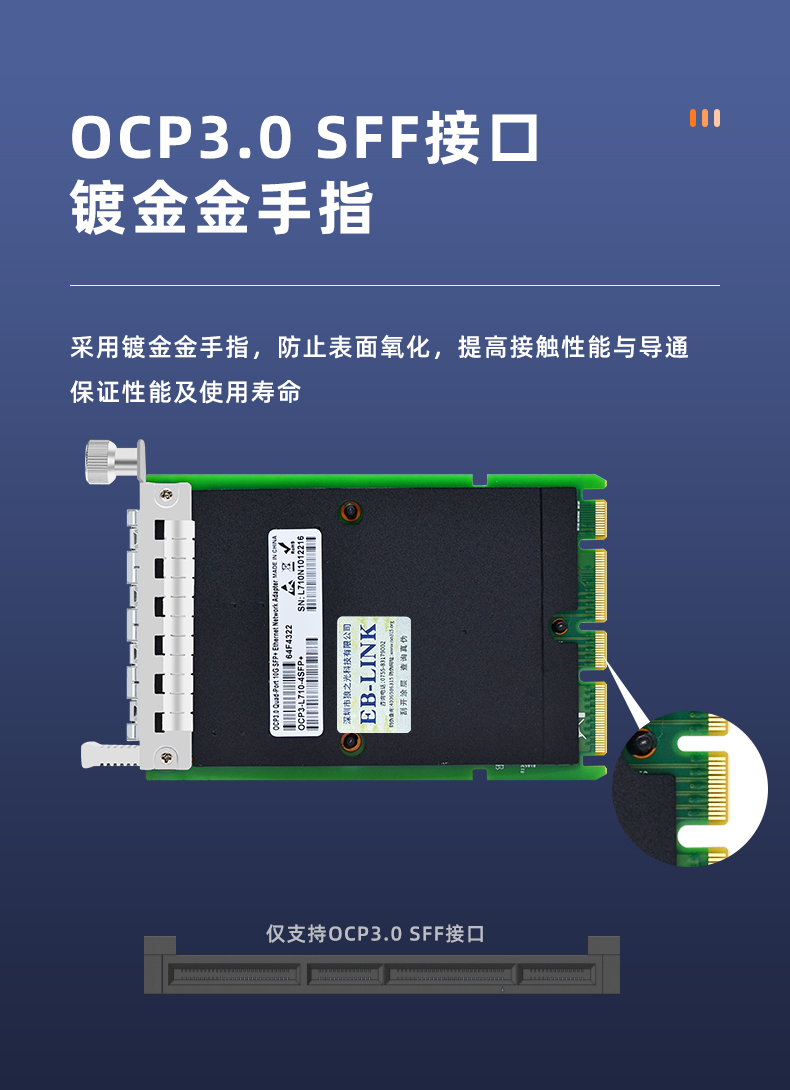 OCP3.0 10G four optical port network card (Intel XL710 chip)