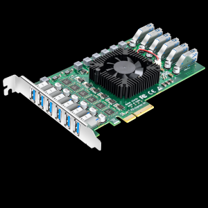 PCI-E X4 to 12-port USB3.0 expansion card (rear 6 ports + built-in 6 ports) independent six channels