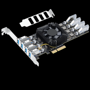 PCIE X4 to 8-port USB3.0 expansion card (inner 4 ports + rear 4 ports) independent four-channel bus 20G