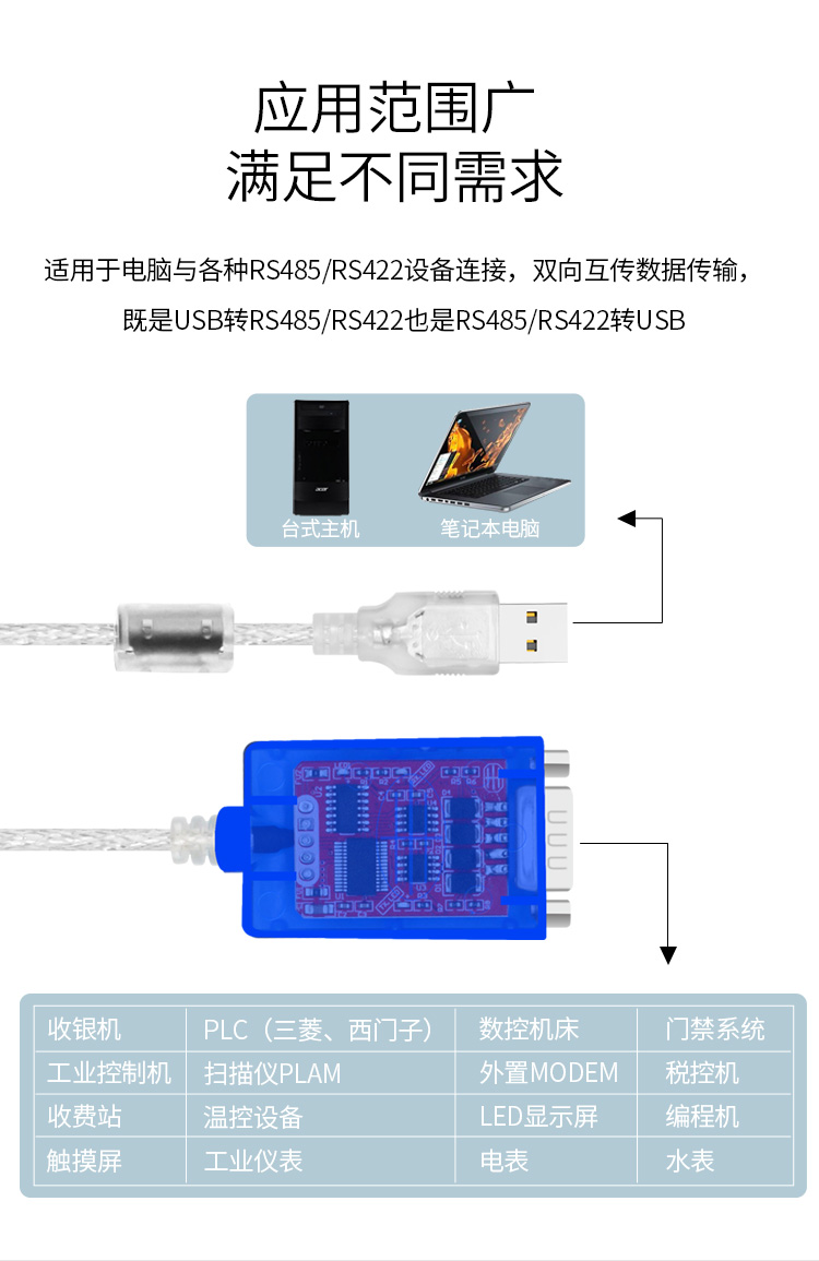 USB to RS485/422 serial port cable