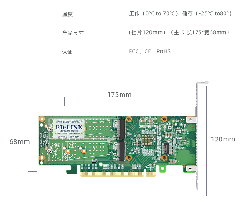 PCI-EX16 to M.2 four-port expansion card (double-sided ultimate version)